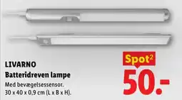 Lidl Livarno batteridreven lampe tilbud