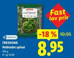 Lidl Freshona helbladet spinat tilbud
