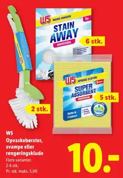 Lidl W5 opvaskebørster, svampe eller rengøringsklude tilbud