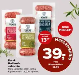Kvickly Viani fersk italiensk salsiccia tilbud