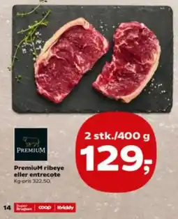 Kvickly Premium ribeye eller entrecote tilbud