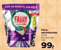 Kvickly Fairy opvasketabs tilbud