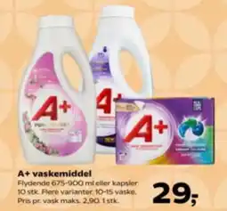 Kvickly A+ vaskemiddel tilbud