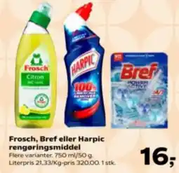 Kvickly Frosch Bref eller Harpic rengøringsmiddel tilbud
