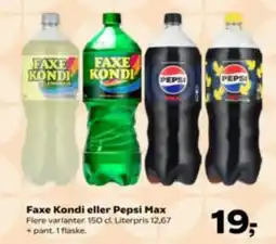 Kvickly Faxe Kondi eller Pepsi Max tilbud