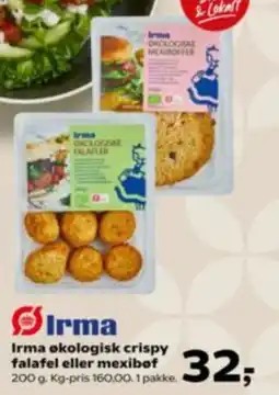 Kvickly Irma økologisk crispy falafel eller mexibøf tilbud