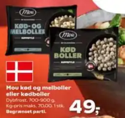 Kvickly Mou kød og melboller eller kødboller tilbud
