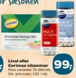 Kvickly Livol eller Gerimax vitaminer tilbud