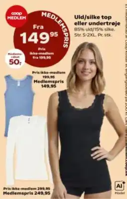 Kvickly Coop Medlem Uld/silke top eller undertroje tilbud