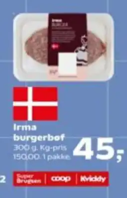 Kvickly Irma burgerbøf tilbud