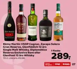 Kvickly Rémy Martin VSOP Cognac, Zacapa Solera Gran Reserva tilbud