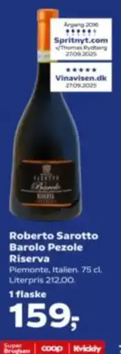 Kvickly Roberto Sarotto Barolo Pezole Riserva tilbud