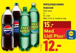 Lidl PEPSI/FAXE KONDI Sodavand tilbud
