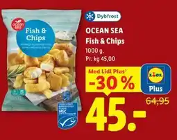 Lidl OCEAN SEA Fish & Chips, App-pris tilbud