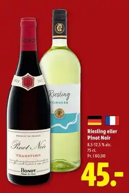 Lidl Riesling eller Pinot Noir tilbud