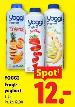 Lidl YOGGI Frugtyoghurt tilbud