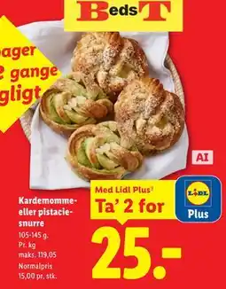 Lidl Kardemomme- eller pistaciesnurre, App-pris tilbud