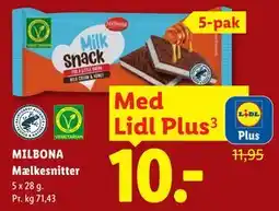 Lidl MILBONA Mælkesnitter, App-pris tilbud