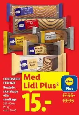 Lidl CONFISERIE FIRENZE Roulade, skærekage eller sandkage, App-pris tilbud