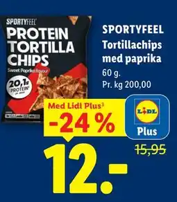 Lidl SPORTYFEEL Tortillachips med paprika, App-pris tilbud