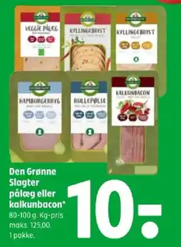 Coop 365 Den Grønne Slagter pålæg eller kalkunbacon tilbud