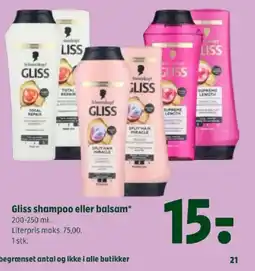 Coop 365 Gliss shampoo eller balsam tilbud