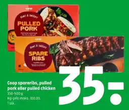 Coop 365 Coop pulled pork eller spare ribs tilbud