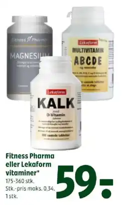 Coop 365 Fitness Pharma eller Lekaform vitaminer tilbud