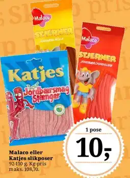 Dagli'Brugsen Malaco eller Katjes slikposer tilbud