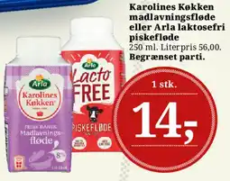 Dagli'Brugsen Karolines Køkken madlavningsfløde / Arla laktosefri piskefløde tilbud