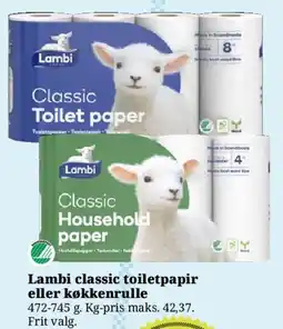 Dagli'Brugsen Lambi classic toiletpapir eller køkkenrulle tilbud