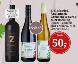 Dagli'Brugsen Z-Zinfandel, Änglamark Grenache & Syrah eller Riesling tilbud