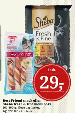 Dagli'Brugsen Best Friend snack eller Sheba Fresh & Fine menuboks tilbud