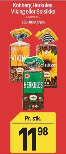 ABC Lavpris Kohberg Herkules, Viking eller Solsikke tilbud