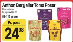 ABC Lavpris Anthon Berg eller Toms Poser tilbud