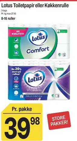 ABC Lavpris Lotus Toiletpapir / Køkkenrulle tilbud