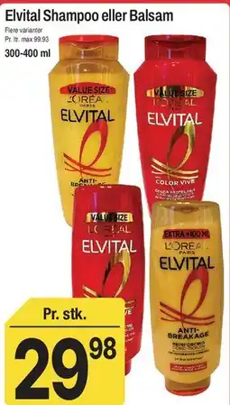 ABC Lavpris Elvital Shampoo eller Balsam tilbud