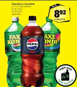 Calle Pepsi Max el. Faxe Kondi tilbud