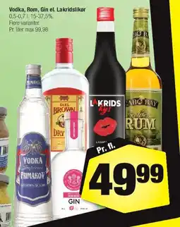 Calle Vodka, Rom, Gin el. Lakridslikør tilbud