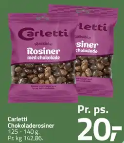 Fleggaard Carletti Chokoladerosiner tilbud
