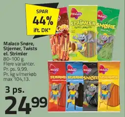 Fleggaard Malaco Snøre / Stjerner / Twists / Strimler tilbud