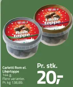 Fleggaard Carletti Rom / Likørtoppe tilbud