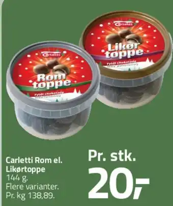Fleggaard Carletti Rom / Likørtoppe tilbud