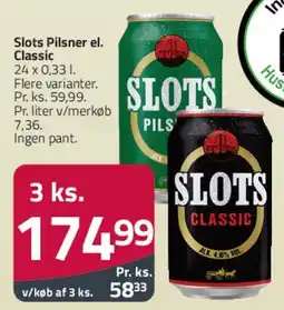 Fleggaard Slots Pilsner el. Classic tilbud