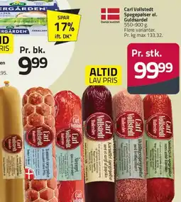 Fleggaard Carl Vollstedt spegepølse / pølser tilbud