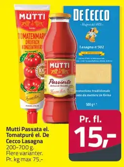 Fleggaard Mutti Passata / De Cecco Lasagna tilbud