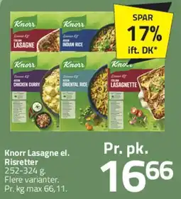 Fleggaard Knorr Lasagne / risretter tilbud