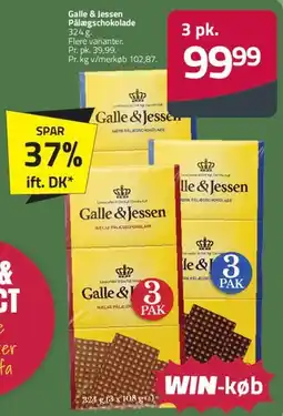 Fleggaard Galle & Jessen Pålægschokolade tilbud