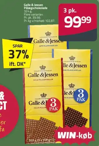 Fleggaard Galle & Jessen Pålægschokolade tilbud