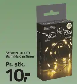 Fleggaard Silverwire 20 LED Varm Hvid m. Timer tilbud